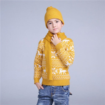 Yellow Kids Knitted Christmas Sweater