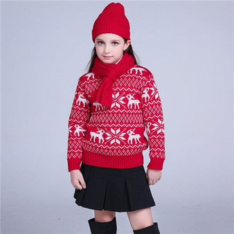Red Kids Knitted Christmas Sweater