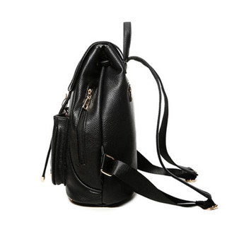 NEW Black Leather Casual Backpack for Women