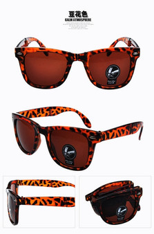 Folding Glasses With Case Men Women Brand Design Mirrored Sun Glasses Folded Oculos De Sol UV400 N Foldable Sunglasses