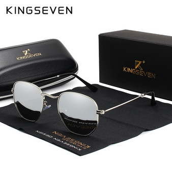 KINGSEVEN 2019 Classic Reflective Sunglasses Men Hexagon Retro Sun glasses Stainless Steel Eyewear Oculos Gafas De Sol Shades
