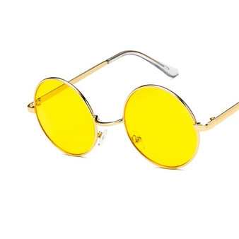 GUVIVI Fashion New 2018 Round Sunglasses Women Vintage Metal Frame Pink Yellow Lens Colorful Shade Sun Glasses UV400