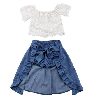 Blanca Lace top + Denim Skort