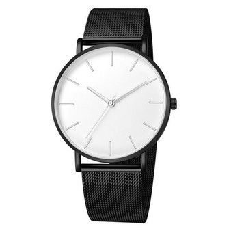 Mesh Band Stainless Steel Analog Quartz Wristwatch