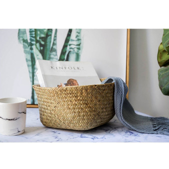 Handmade Seagrass Rattan Storage Basket