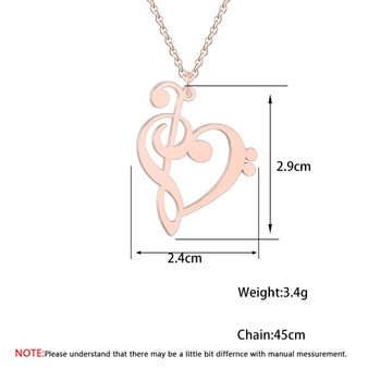 Music Note Heart Necklace