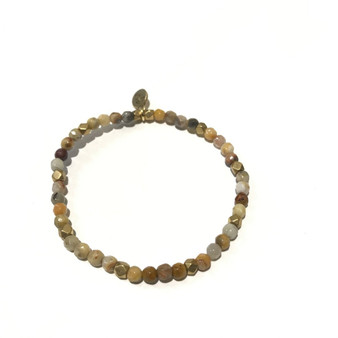 Mexican Agate Bracelet, 4mm