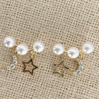 Pearl, Moon & Star Lux Earrings