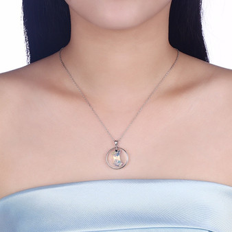 S925 Moon Circle Lux Necklace