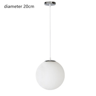 Modern white glass globe pendant lamp hotel restaurant bar kitchen islands ball round hanging light decoration E27 light fixture