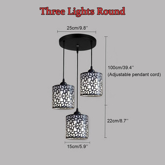 Modern Nordic LED Pendant Lights Fixtures iron Hollow Out Hanging Pendant Lamp Home Decoration for Dining Room Bedroom Shop Bar
