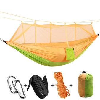 1-2 Person Outdoor Mosquito Net Parachute Hammock Camping Hanging Sleeping Bed Swing Portable  Double  Chair Hamac Army Green
