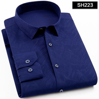Casual Men Long Sleeve Slim Fit Button Down Business Shirts