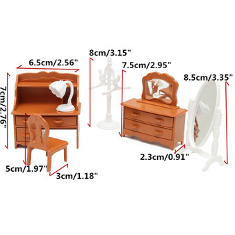 Miniature Living Room Dressing Table Furniture Sets For Mini Children DollHouse Home Decor Kids Toy Doll House Toys Gift