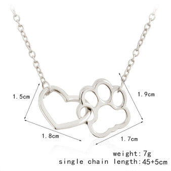 Paw & heart locked in place necklace