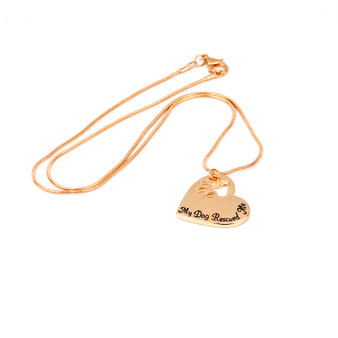 Paw Imprinted in your heart rescue necklace