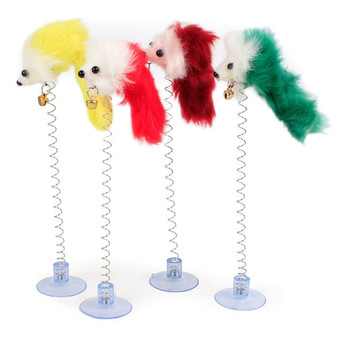 Spring Interactive Feather Plush Mouse Toys