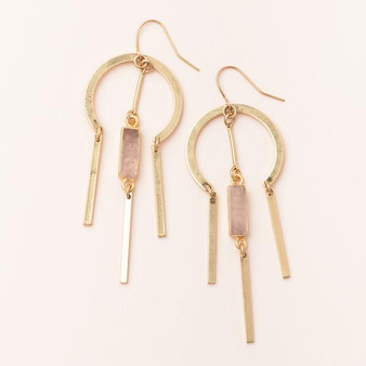 Dreamcatcher Earring Rose Quartz Gold