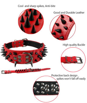 Spikey Pooch Collar - All Red