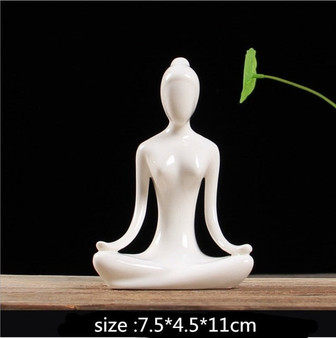 Creative Yoga Pose Yoga Lady Statue Ceramic