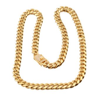 Gold Plated Stainless Steel Cuban Chain 8-18mm