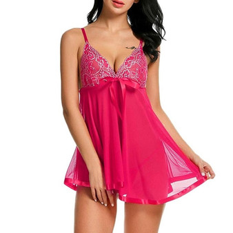 Women Sexy Lingerie Underwear Erotic Dress See-through Lace Pajamas Sleepwear Nightdress + Thong Sexy Costumes Sex Dress