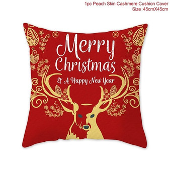 Christmas Cushion Cover Merry Christmas Decorations for Home 2020 Christmas Ornament Navidad Noel Xmas Gifts Happy New Year 2021