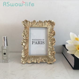 Retro 6 Inch Resin Photo Frame Picture Frames Gold Wall Frame Creative Home Decoration For Desktop Supplies