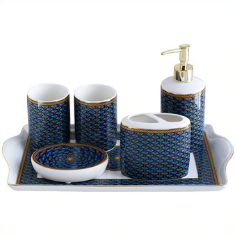 Tooth Checkered Bathroom Set