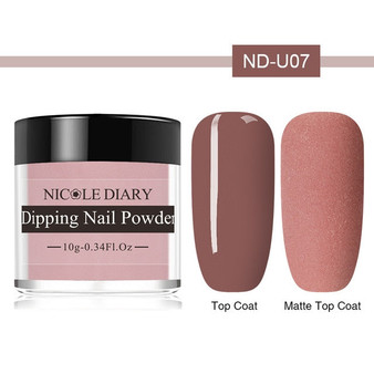 NICOLE DIARY Matte Series Dipping Nail Powder Colorful Dip Nail Glitter No Lamp Cure Gradient French Chrome Dust Pigment Decor