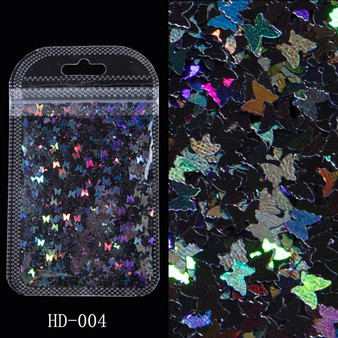 LOVCARRIE 3D Butterfly Nail Art Glitter Sequins Flakes Holographic Gold Nail Supplies Paillette Sticker for Nail Art Decorations