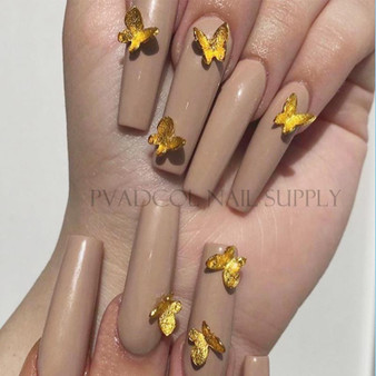 3D Gold Butterfly Nail Charms Matte Butterfly Nails Supplies Acrylic Nail Art Decoration Tools