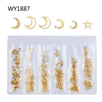 1 Bag Gold Nail Art Decorations Studs Accesoires Nails Design Jewelry Manicure Metal Nail Charms Stone 3D Strass Ongles Supplies