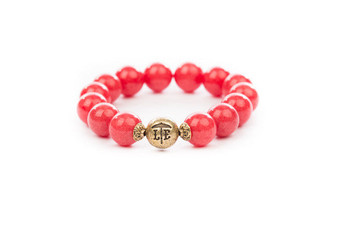 Beaded Bracelet Coral