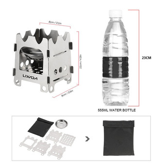 Lixada Stainless Steel Camping Stove with Bag