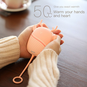 Baseus Hand Warmer USB Rechargeable Mini Electric Portable Handy Heater Pad Cute Pocket Handwarmer with Lamp 1800mAh