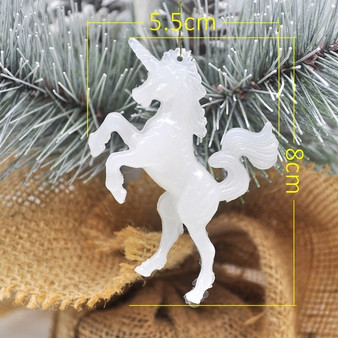 4PCS Artificial Mini Unicorn Doll Garden Home Model Plastic Statue Home Decoration Children Toy Decoration Christmas Pendant