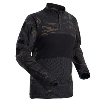 Men's Gear Military Tactical Shirt Camouflage Army Long Sleeve  Cotton T-Shirt