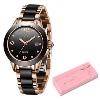 Rose Gold Bracelet Waterproof Quartz Watch For Women