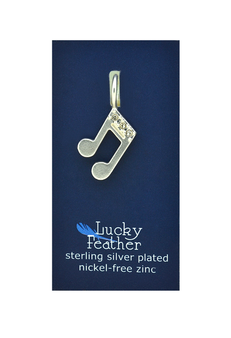 Music Note charm silver