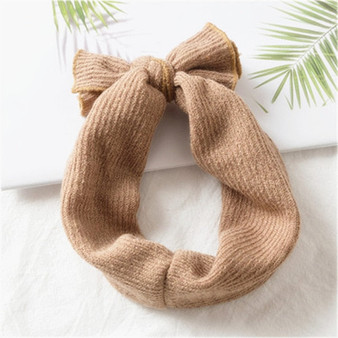 1 PC Winter Warm Ear Warmer Headwrap Xmas Girls' Crochet Headband Knitted Bow Hairband Hair Band Accessories