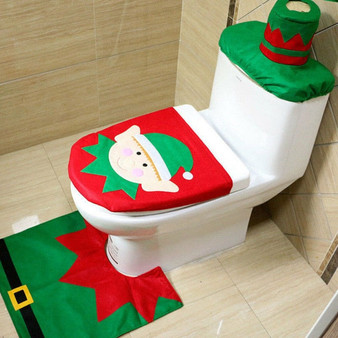 3PCS Christmas Toilet Seat & Cover