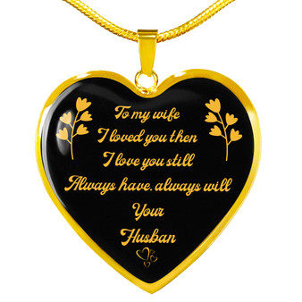 Gold Love Heart Wife Necklace