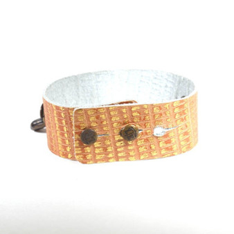 Thin Leather Cuff Exotic Gold/Brass