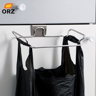 Large Garbage Bags Holder Kitchen Wash Cloth Towel Storage Rack Stainless Steel