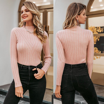 Knitted Jumper Sweater Long Sleeve Top Turtleneck