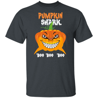 Pumpkin Shark Boo Boo Boo T-Shirt Funny Halloween Shirt