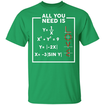 Valentine's Day Shirts All You Need Is Love Math T-shirts