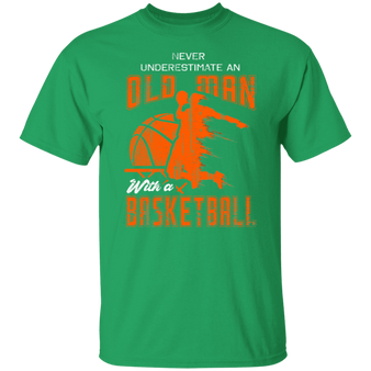 NewmeUp Men's Never Underestimate An Old Man With a Basketball Cool Tshirts