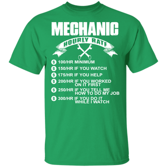 Mechanic Hourly Rate T shirt